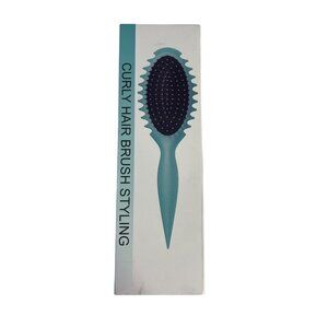 Curly Hair Brush Styling Tool Blue Detangling Defining Curls Lightweight New